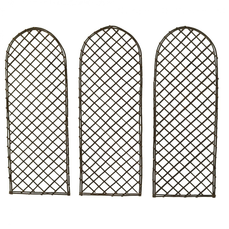 image 1 of Oypla Set of 3 Willow Trellis Fencing Panel Screen Climbing Trellises
