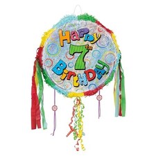 Happy 7th Birthday Holographic Pull String Pinata