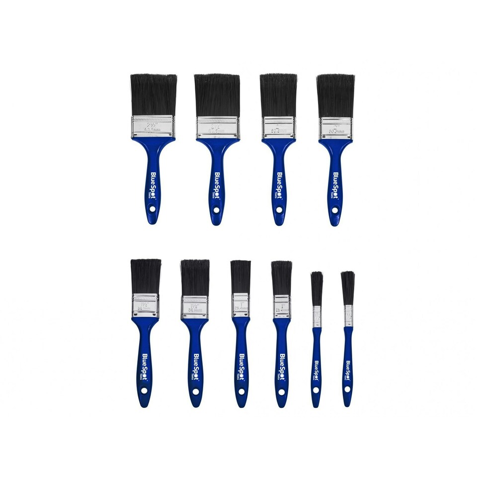 Bluespot Tools Synthetic Workshop Paint Brush Set, 10 Piece - Multi Colour - One Size