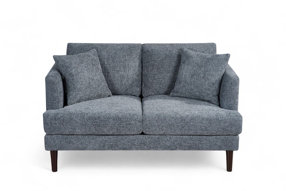 image 1 of Pale Blue Chenille Fabric 2 Seater Sofa RAVELLO