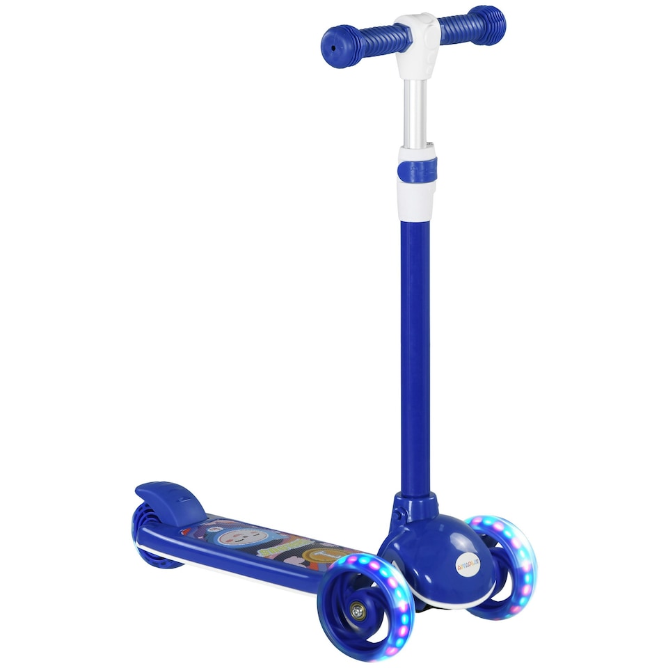 image 1 of AIYAPLAY Kids 3 Wheel Scooter for 2-6 Years Old w/ Adjustable Height, Blue