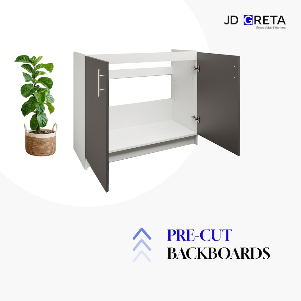 image 1 of JD Greta Kitchen Base Sink Unit 1200mm Cabinet With Doors 120cm - Grey Matt