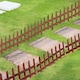 image 2 of Outsunny Pack of 12 Wooden Plant Border Fence Garden Fixed Picket Fence Brown