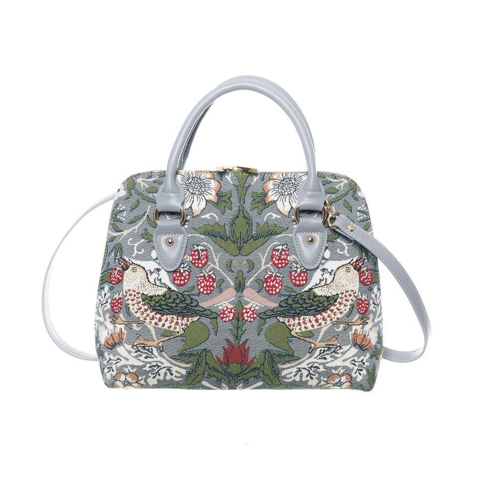 image 1 of Signare Convertible Bag - Grey Strawberry Thief Multi