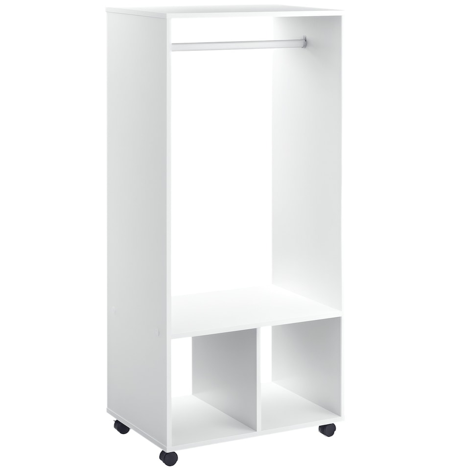 image 1 of HOMCOM Open Wardrobe Clothes Rail Bedroom Clothes Storage Rod Shelves White
