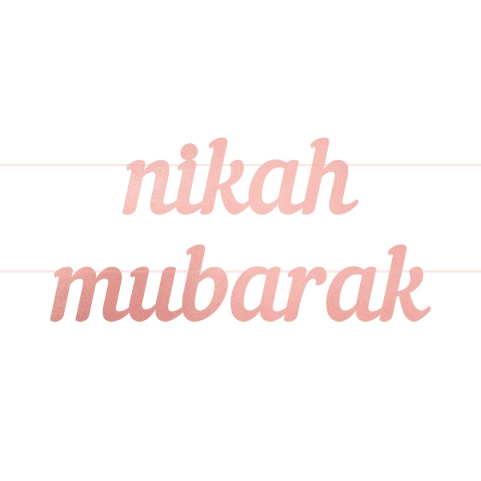 image 1 of Nikah Mubarak Letter Banner - Rose Gold