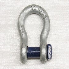 3.25 Ton Galvanised Bow Shackle With Square Head - 3250KGS Marine Boat Trawler Tested Certified