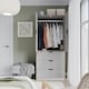 image 4 of 2 Door 3 Drawer Wardrobe with Hanging Rail - Modern Bedroom Storage Furniture | Brown | Oak with Grey Doors | 1