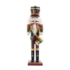Living and Home Classic Wooden Nutcracker Soldier Figurine –Festive Christmas Ornament