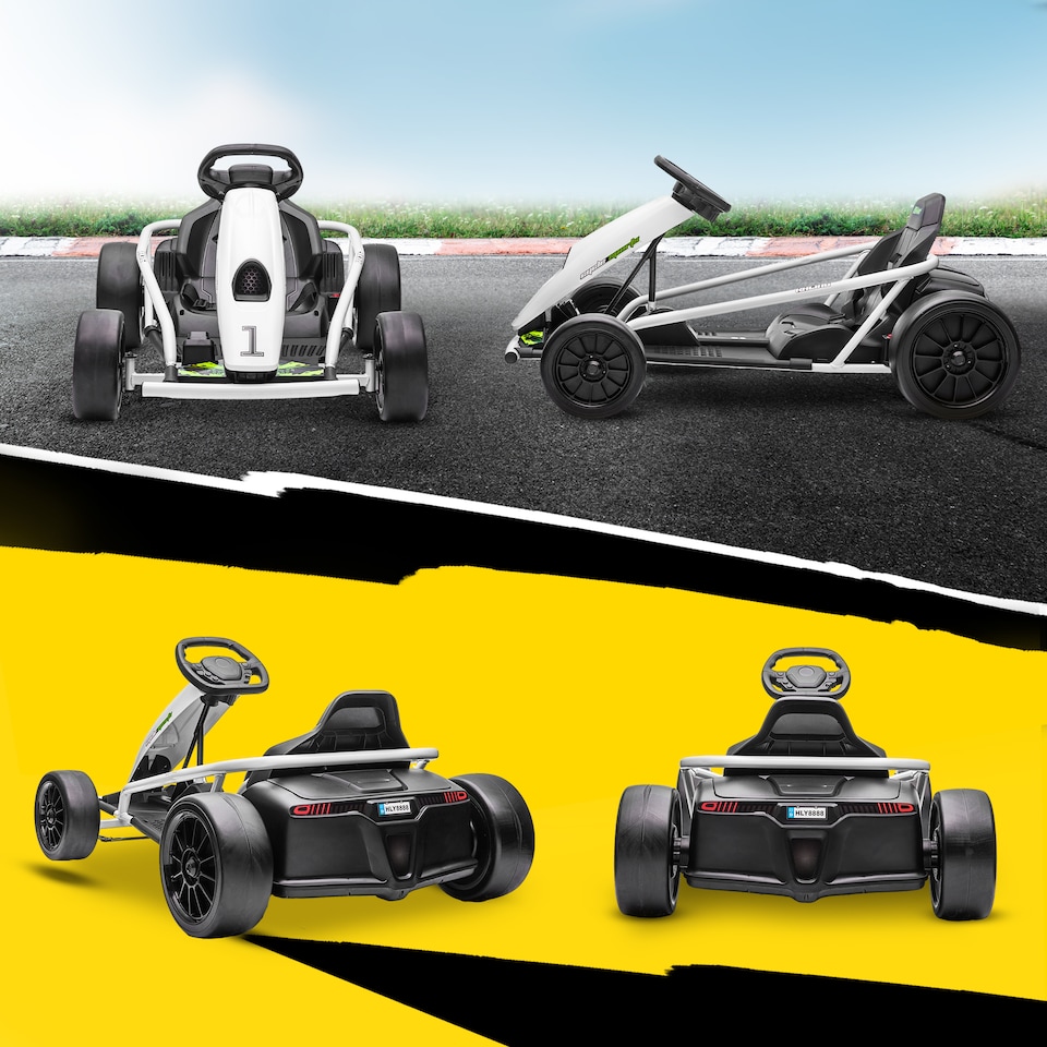 image 1 of HOMCOM 24V Electric Go Kart for Kids with Music, Horn Honking, Slow Start