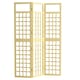 image 6 of Outsunny 3-Panel Wooden Garden Privacy Screen, Natural Wood Finish Yellow