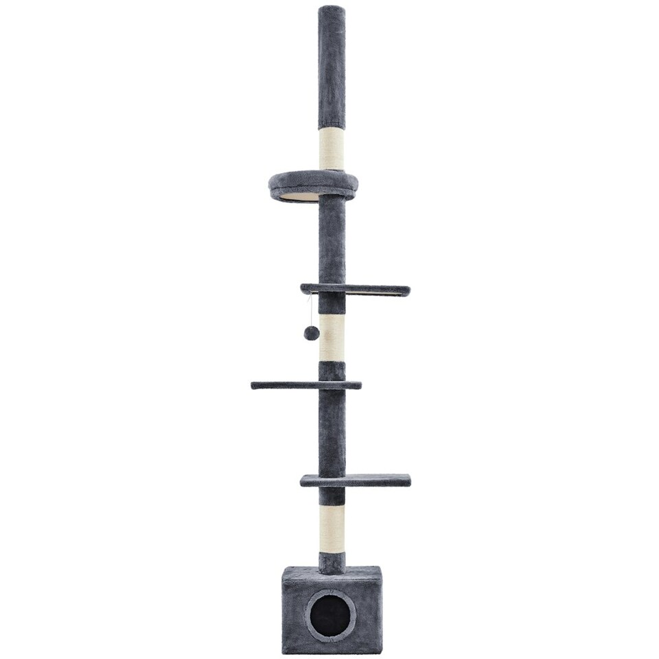 image 1 of Yaheetech Floor-to-Ceiling Cat Tree Dark Grey
