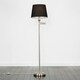 image 2 of ValueLights Sinatra Brushed Silver Floor Lamp with Medium Black Tapered Shade