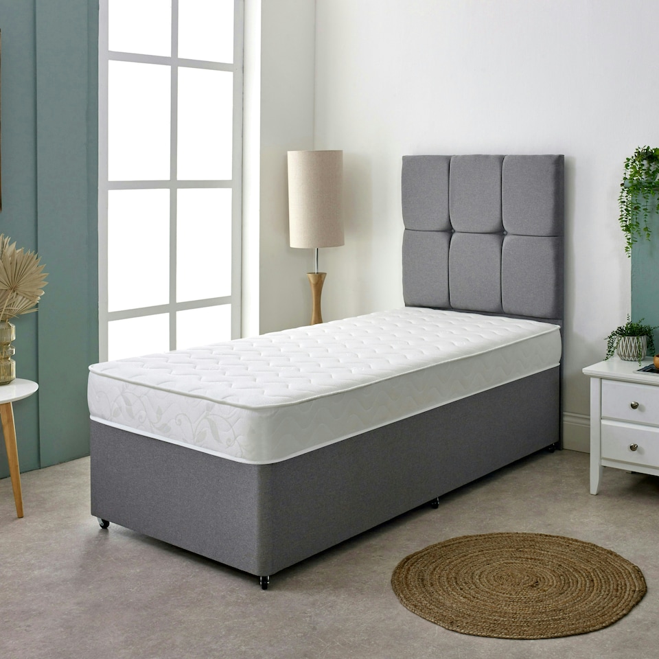 image 1 of Wave Design Sprung Mattress - Soft Feel, Deep Quilted Sleep Surface White | Single