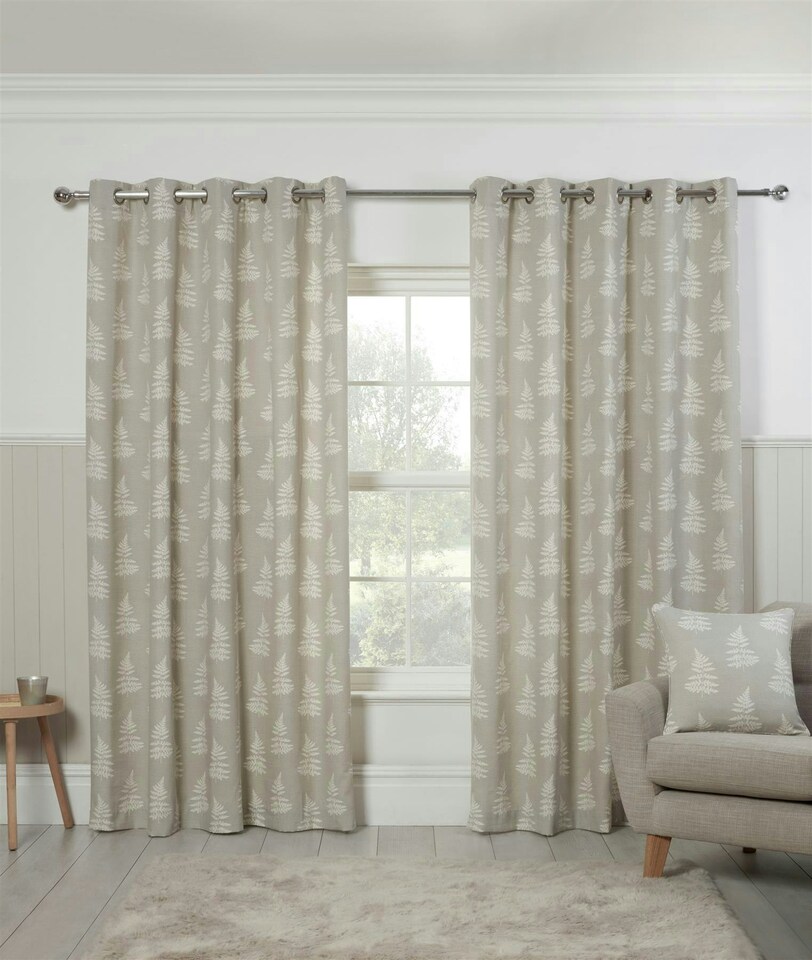 image 1 of Esher Eyelet Curtains - Grey - 117cm x 183cm