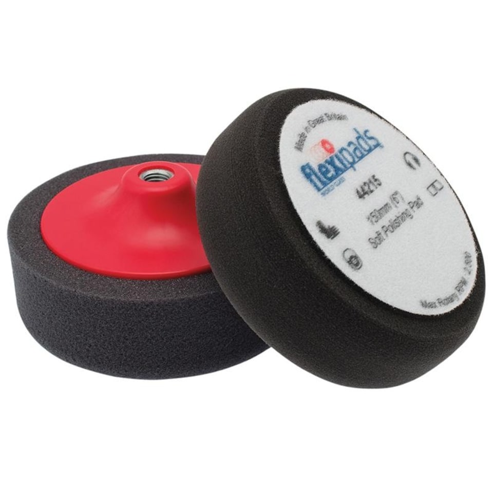image 1 of Flexipads World Class Black Polishing Foams | Multi | Multi Colour | 150 x 50mm Hook & Loop | 1