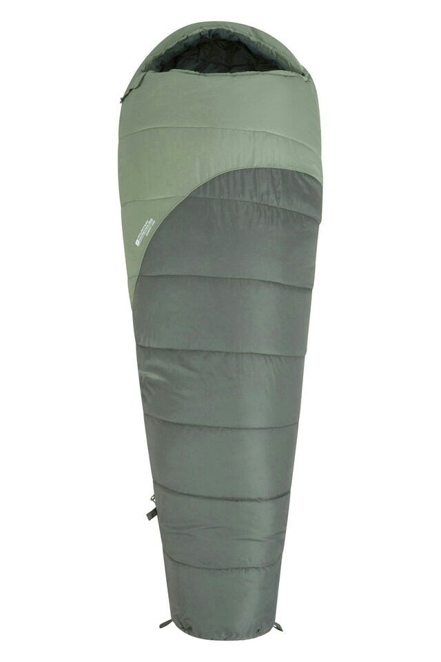image 1 of Mountain Warehouse Summit Sleeping Bag Adult Mummy Camping Hiking Winter Warm Right Handed Zip - Long length (215cm) | Grey