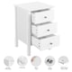 image 4 of Yaheetech 2PCS Modern Style Bedside Tables with 3 Drawers White