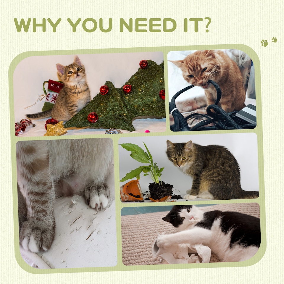 image 1 of PawHut 79cm Jute Scratcher Climber with Toy, Self Grooming Brush