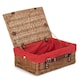 image 8 of 36cm Double Steamed Wicker Picnic Basket with Lining Red | Red | One Size
