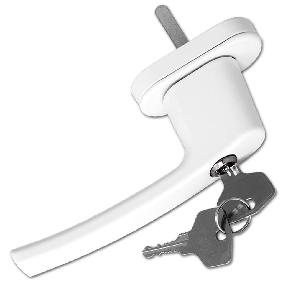 image 1 of Window Handles - set of 4, built-in lock, 2 keys per handle, for UPVC, aluminium, and some timber windows | White | white | 13,20 x 5,80 x 2,90 cm | 4