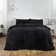 image 1 of OHS Ultra Soft Teddy Fleece Duvet Cover and Pillowcase Set, Double - Black