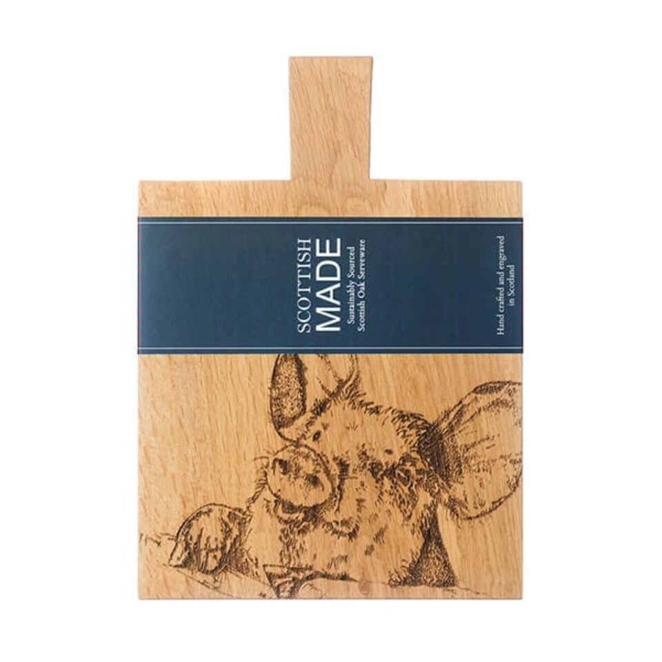 image 1 of The Just Slate Company Pig Medium Oak Serving Paddle
