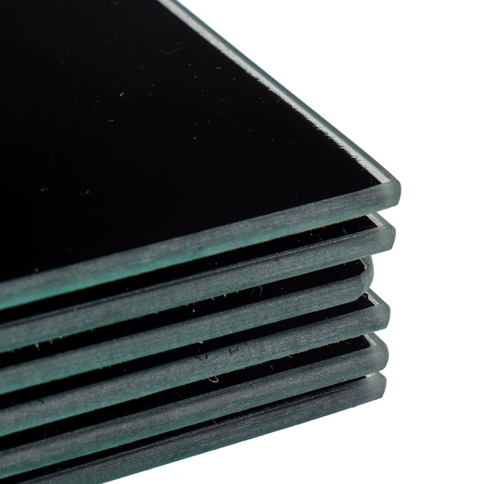 image 1 of Harbour Housewares 12pc Glass Placemats & Coasters Set - 30cm x 20cm - Black | Black | Black