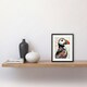 image 2 of Colourful Pattern Feather Puffin Bird Folk Art 9x7" Black Framed Wall Art Print