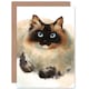 image 1 of Ragdoll Cat Lover Watercolour Pet Portrait Painting Greeting Card