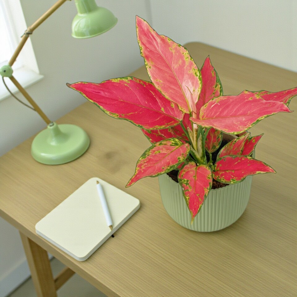 image 1 of 2 x Aglaonema Cherry Baby in 12cm Pot - Chinese Evergreen Easy Care Houseplant