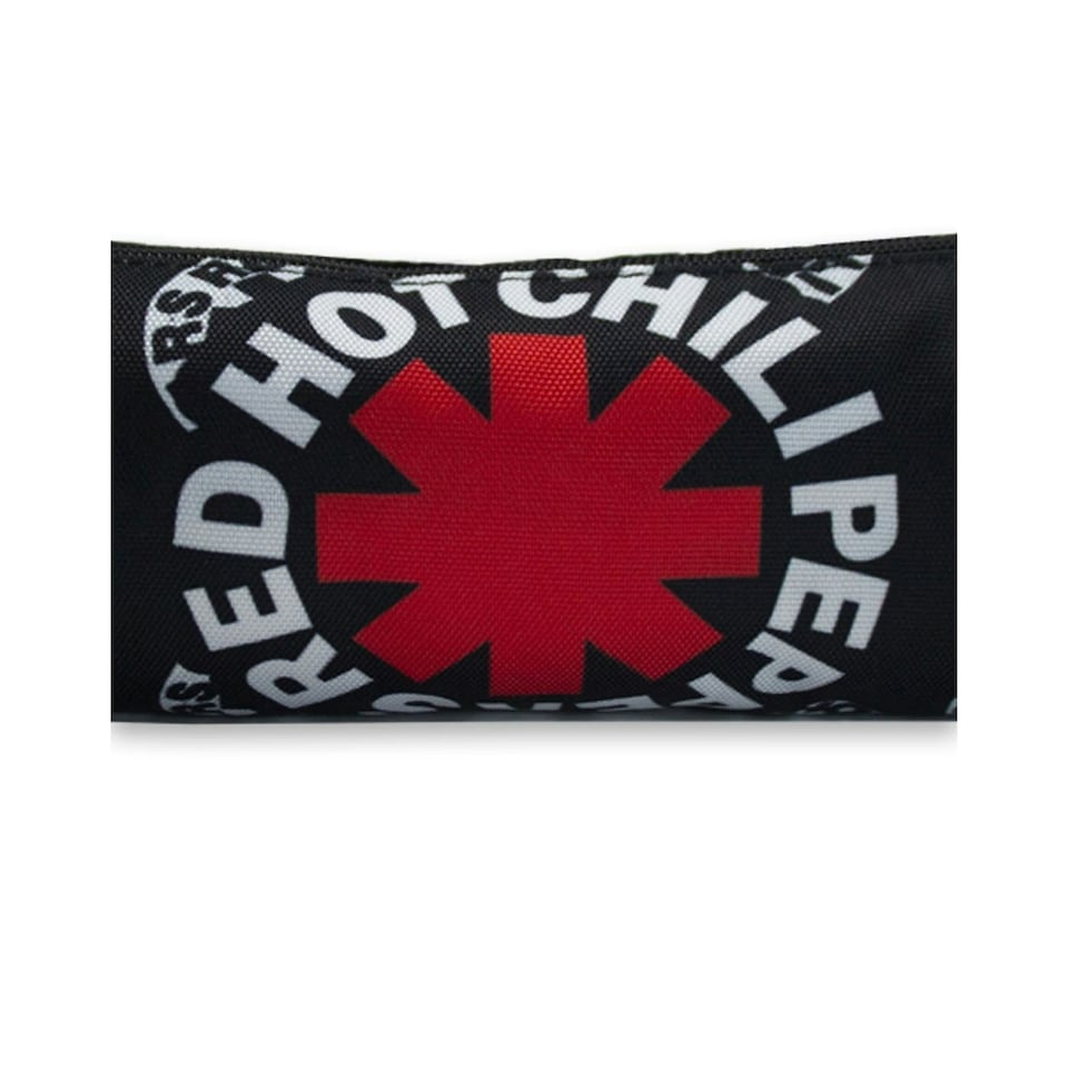 image 1 of Rock Sax Asterisk All-Over Print Red Hot Chili Peppers Pencil Case - Black/White/Red - One Size