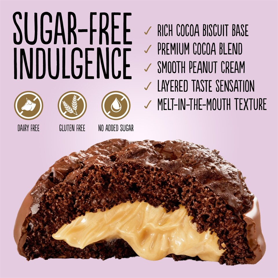 image 1 of Diablo No Added Sugar Chocolate and Peanut Cocoa Cookies 110g 3 Pack