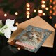 image 4 of Cat Lover Fluffy Maine Coon Retro Floral Pattern Her Birthday Card