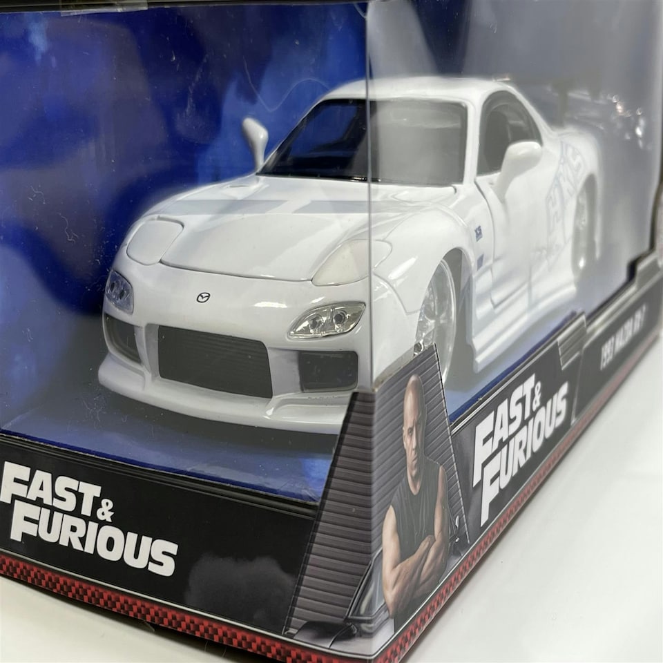 image 1 of Fast and Furious 1993 Mazda RX-7 White HKS Power 1:24 Scale Jada 32607