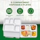 image 3 of ECONX Bagasse Deep 5 Compartment Food Tray Plate Disposable Sugarcane Paper Plate 50pc