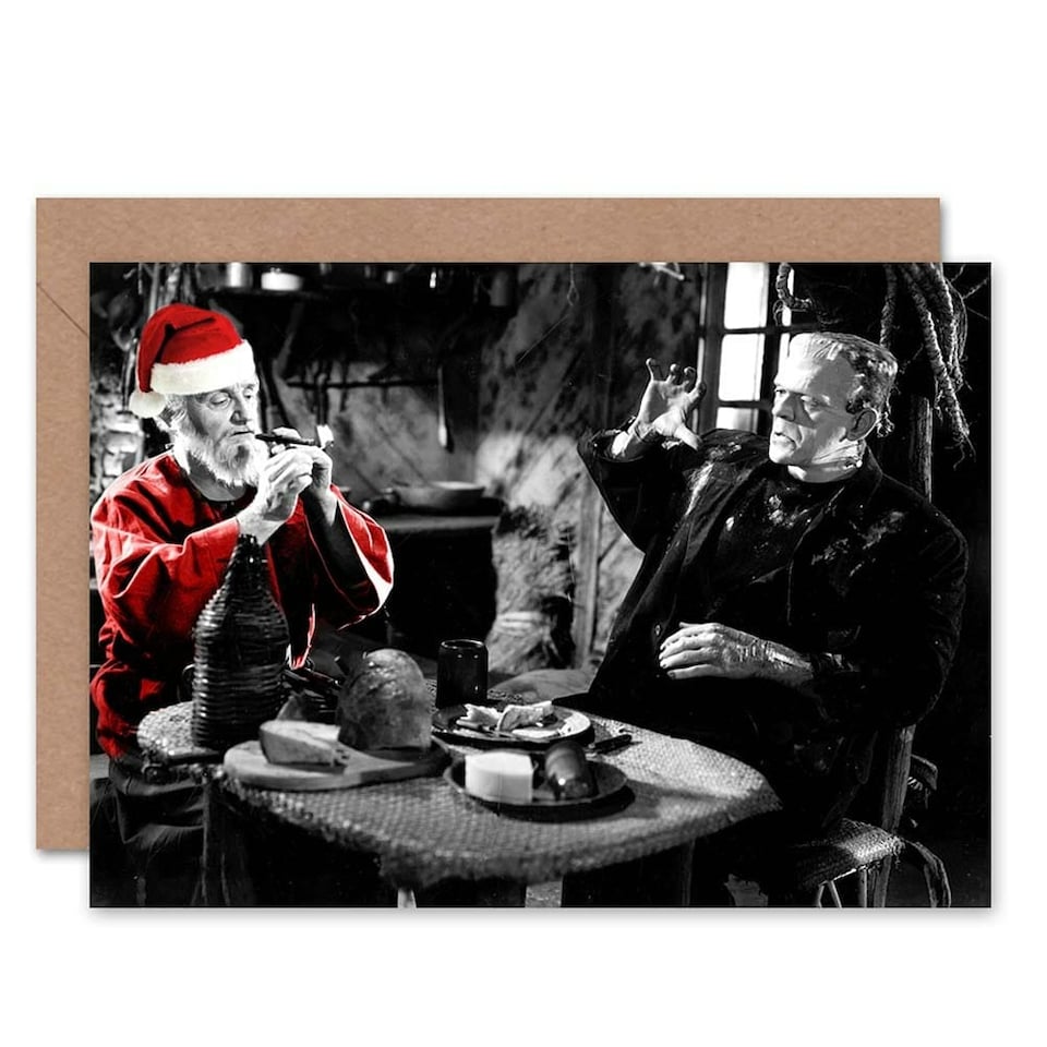 image 1 of Xmas Karloff Frankenstein Monster Fun Christmas Card