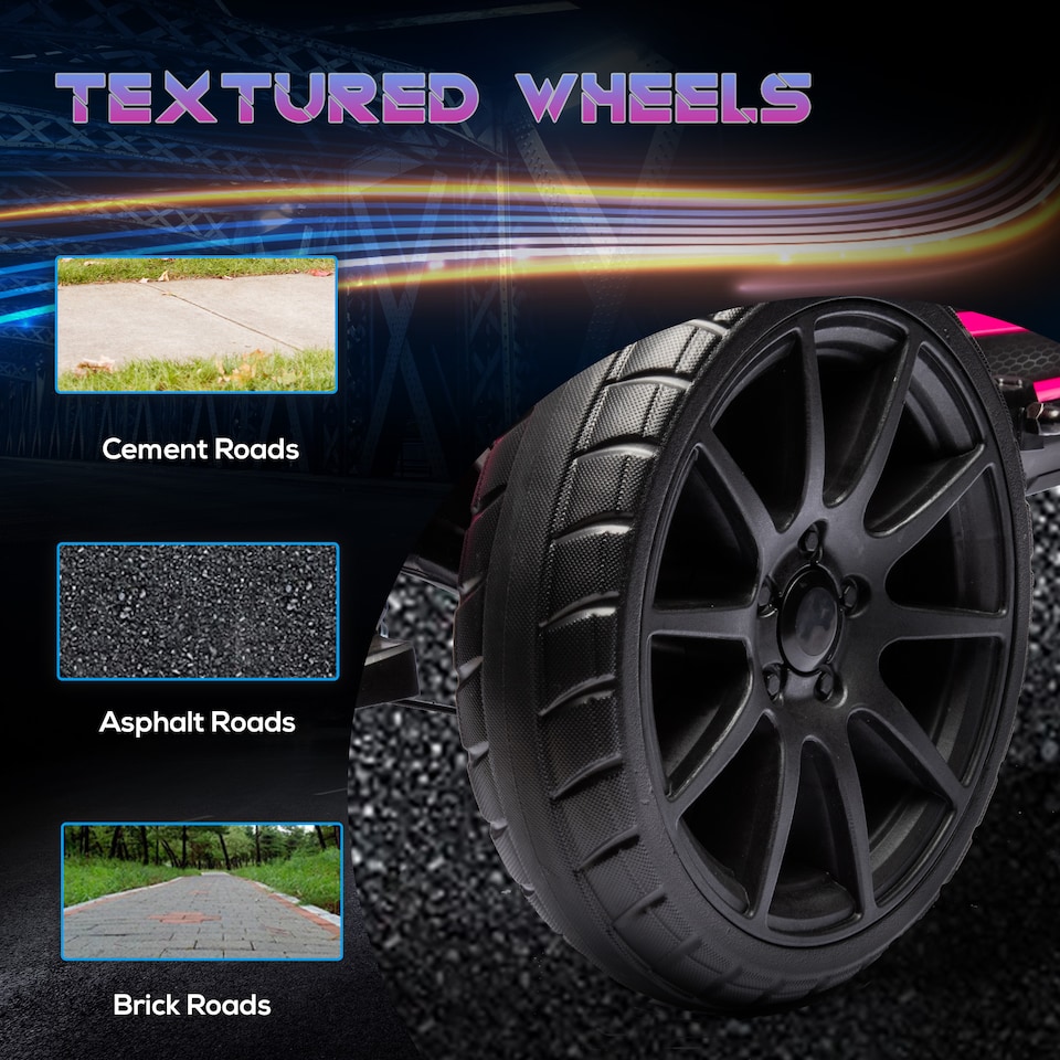 image 1 of HOMCOM Electric Go Kart for Kids, 12V Battery Powered Drift Kart with Dual Speed, Forward and Reverse, Safety Belt for Boys and Girls, Ages 3-8 Years, Pink