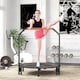 image 2 of HOMCOM 48" Foldable Mini Trampoline Fitness Trampoline Rebounder for Adults with Adjustable Foam Handle, for Indoors, Outdoors, Cardio Training, Orange | Orange