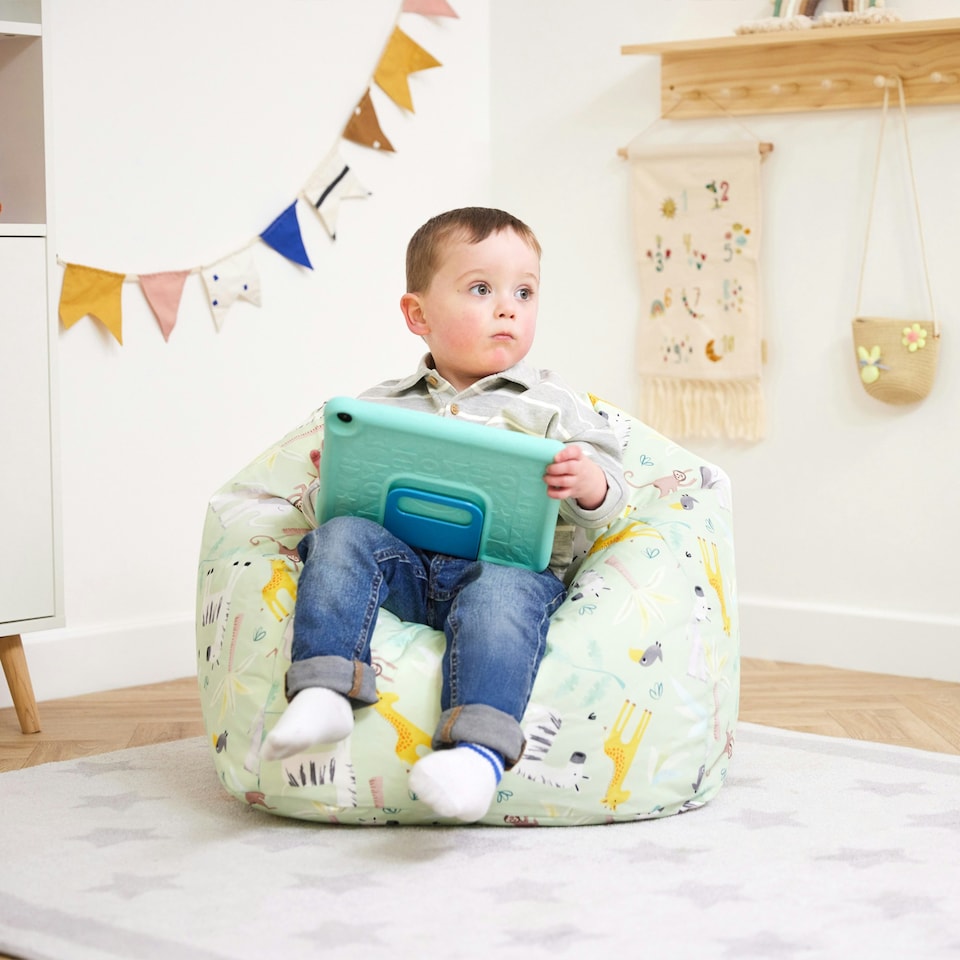 image 1 of icon Kids Safari Bean Bag Chair Green Childrens Bean Bags Green
