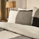 image 2 of OHS Gingham Check Soft Warm Teddy Duvet And Pillowcase Bedding Set Multi | Monochrome | Single