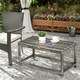 image 2 of Outsunny Outdoor Coffee Table, PE Rattan Side Table w/ Plastic Board, Grey