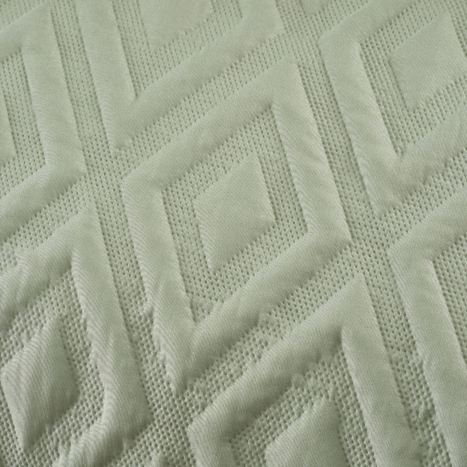 image 1 of Jacob Geo Soft Touch Duvet Cover Set | Green | Sage Green | King