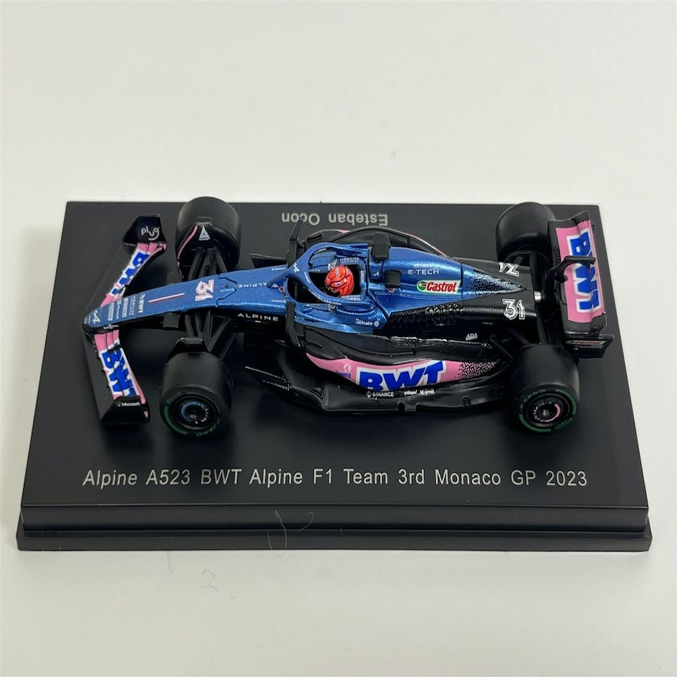 image 1 of Esteban Ocon Alpine A523 BWT Alpine F1 Team 3rd Monaco GP 2023 1:64 Spark Y284