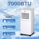 image 2 of HOMCOM 7000 BTU Mobile Air Conditioner Indoor Portable AC Unit w/ RC, White