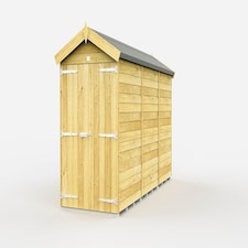 4 x 12 Feet Apex Shed - Double Door Without Windows - Wood - L358 x W118 x H217 cm Brown