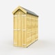 image 1 of 4 x 12 Feet Apex Shed - Double Door Without Windows - Wood - L358 x W118 x H217 cm Brown