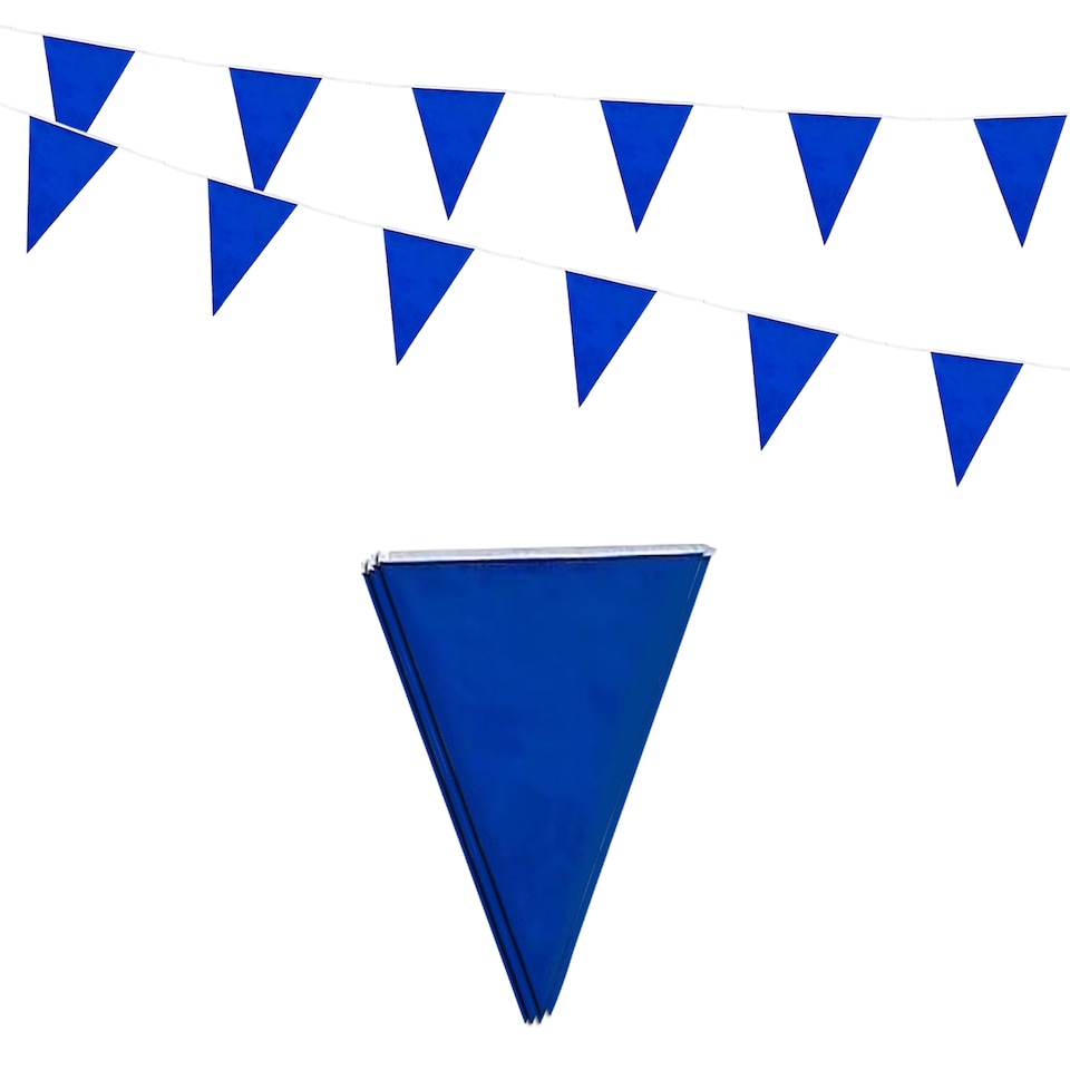 image 1 of Blue Colour Party Bunting 10m with 20 Pennants