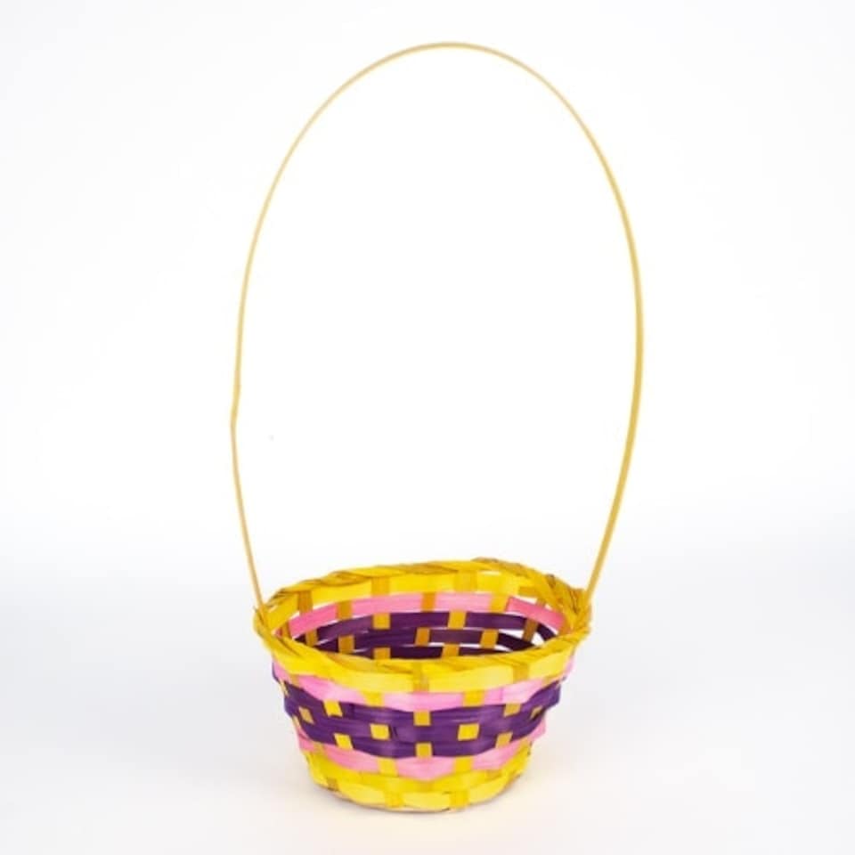 Easter Yellow Large Woven Treat Basket 40cm