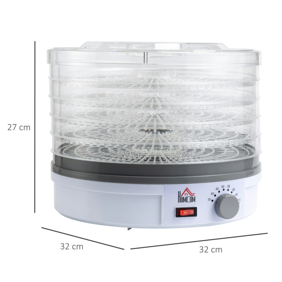 image 1 of HOMCOM 5 Tier Food Dehydrator for Drying Fruit Meat Vegetable Jerky Pet Treat